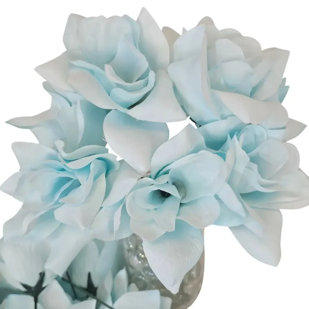 45 Baby Blue Powder Blue Artificial Silk Roses 3in Short Stem Wedding Flowers